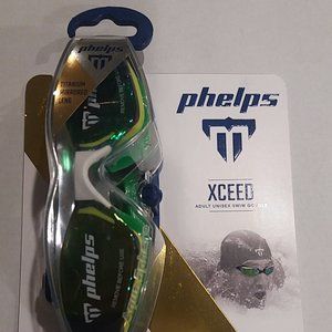Authentic MP Michael Phelps XCEED GOGGLES GREEN Made In Italy